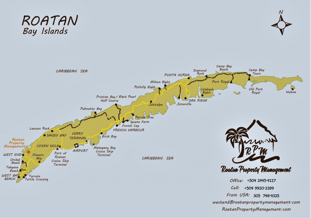 Roatan Tourist Map